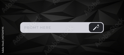 Ai text input bar for entering commands or prompts with a minimal and user-friendly design.