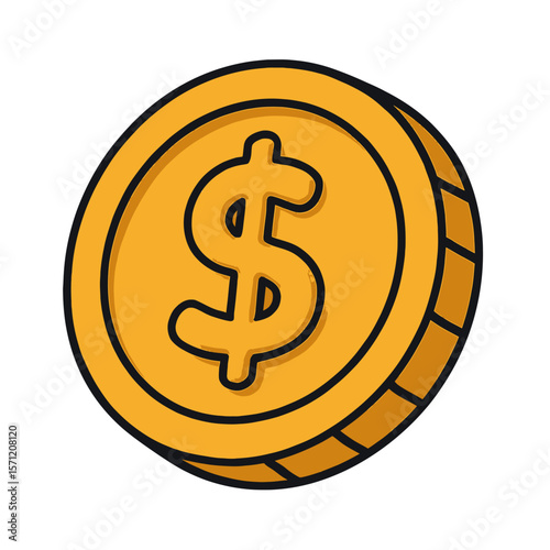 Cartoon Gold Coin Icon