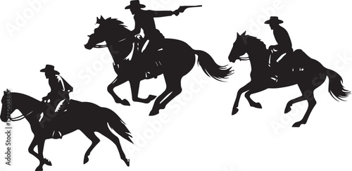 silhouettes of horses on the beach