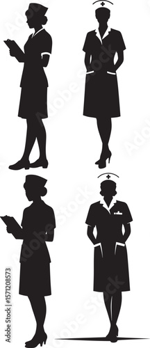 Vector illustration of a stylish Halloween witch with broom in silhouette style 