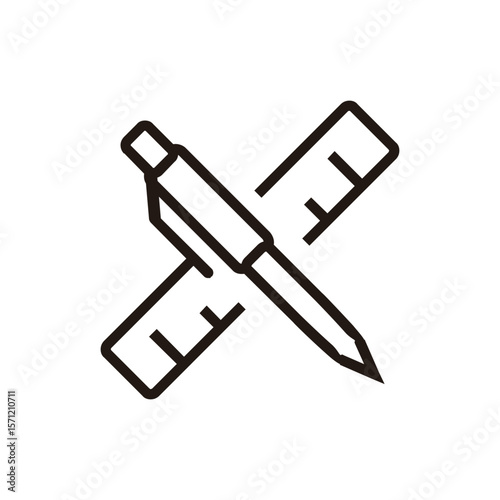 Stationery of Education and Learning web icons in line style. School, university, textbook, learning. Vector illustration.