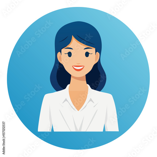Business Woman Icon Avatar Isolated on a Transparent Background 