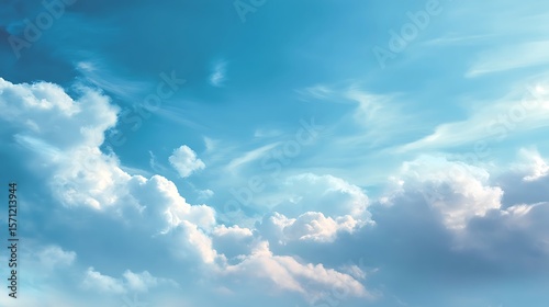 Tranquil Blue Sky with Delicate Clouds Perfect for Relaxation and Inspiration .