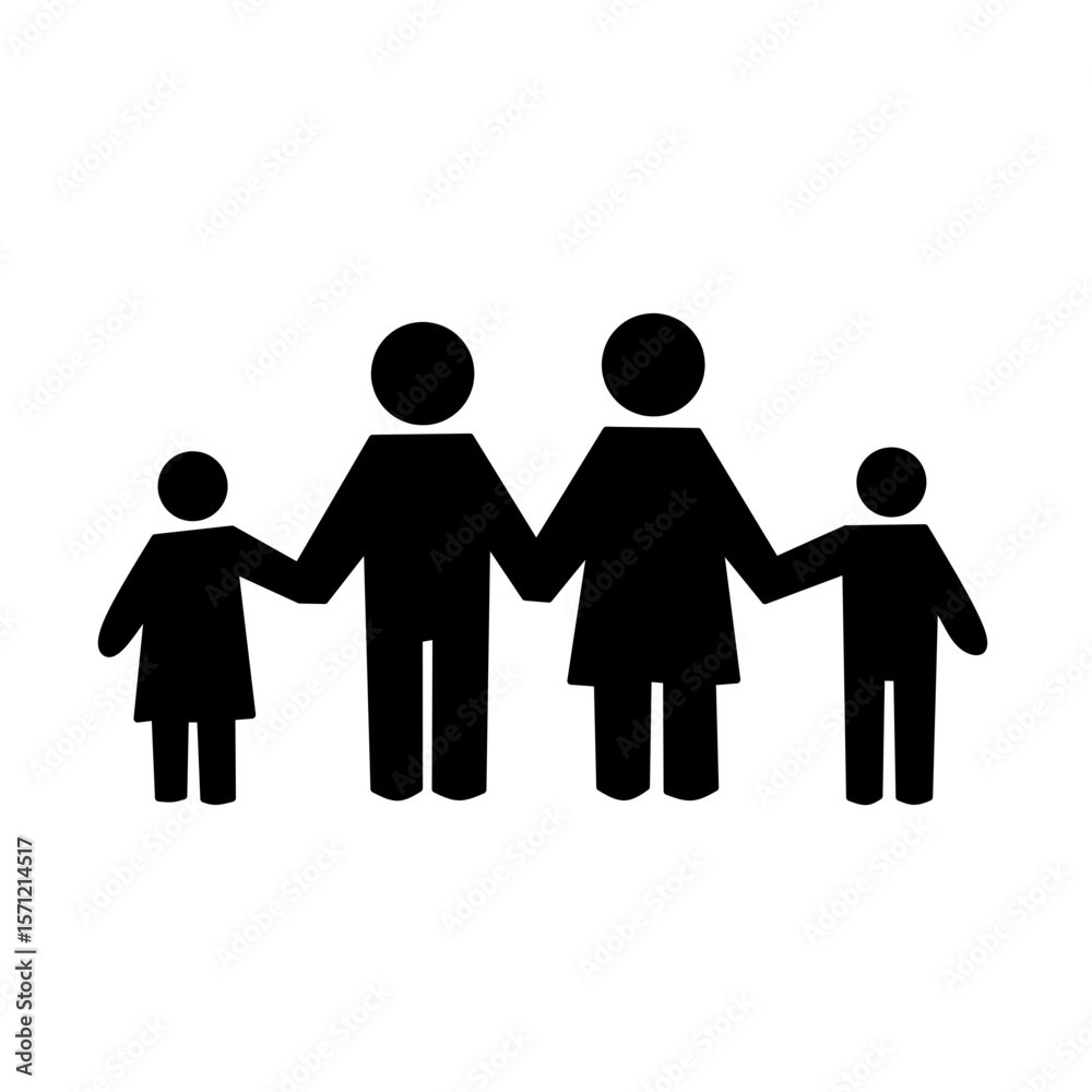 family pictogram silhouette vector family pictogram silhouette vector