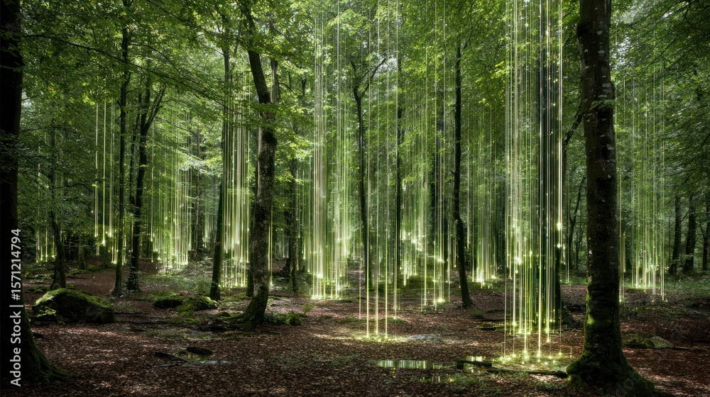 Fototapeta premium Forest bathed in ethereal light