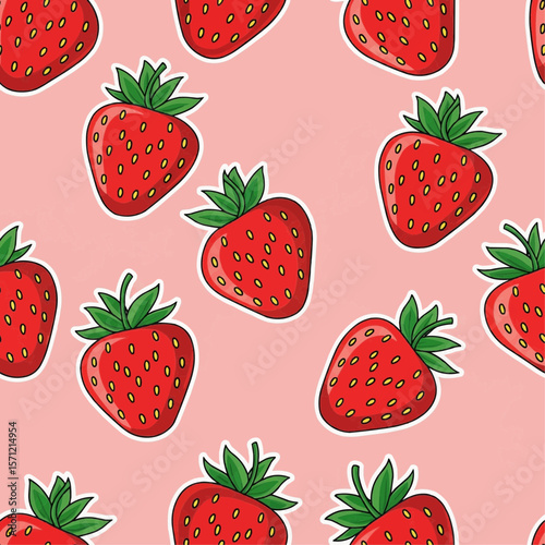 seamless pattern with strawberries