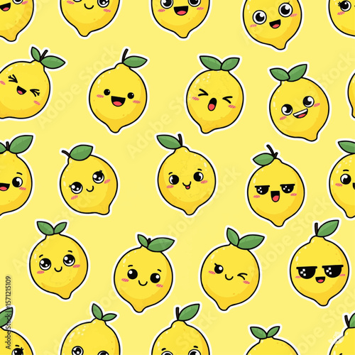 seamless background with lemon
