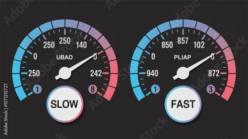 Speedometer Gauges Blue Pink Gradient dial measurement