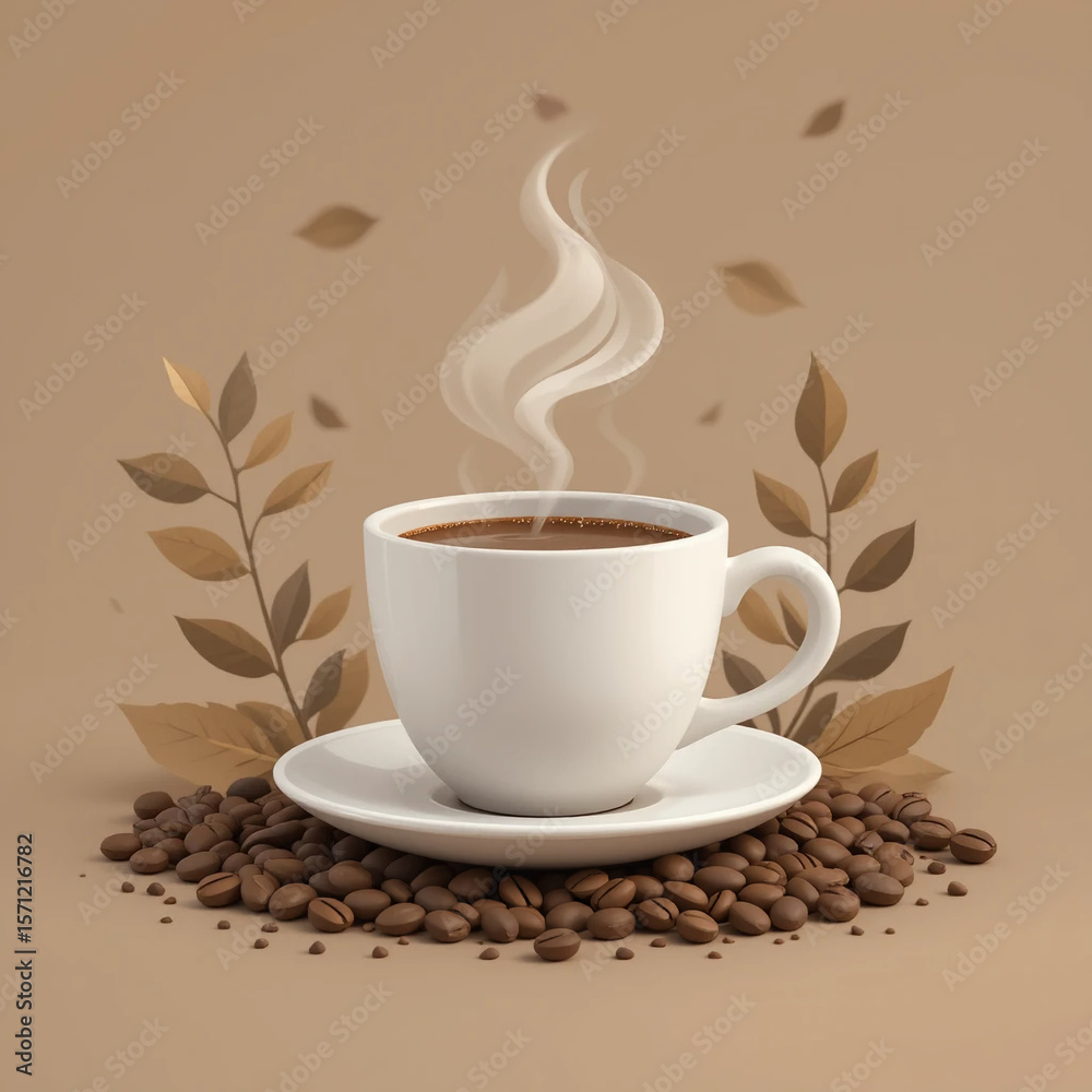 Obraz premium 바쁠 때에는 커피 한 잔의 여유