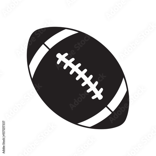 Football Ball Silhouette Icon for Sports and Games