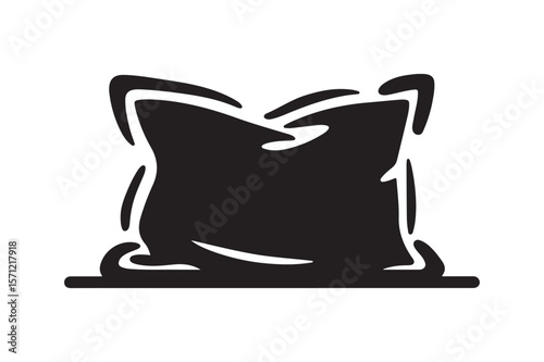 Comfortable Soft Bed Pillow Silhouette Icon for Rest and Sleep