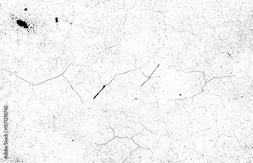 Cracked Grunge Texture with Black Lines on White Surface