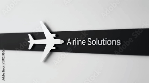 White airplane logo on black bar vector
