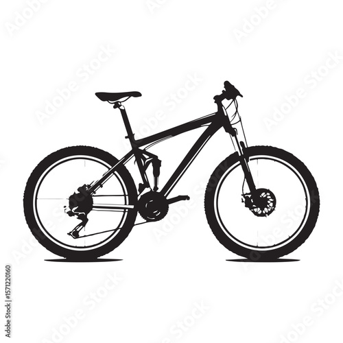 Bicycle silhouette vector illustration isolated On White Background, Bicycle vector icon, Concept of cycling, Go in for isolated bicycle lanes with a white background