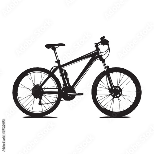 Bicycle silhouette vector illustration isolated On White Background, Bicycle vector icon, Concept of cycling, Go in for isolated bicycle lanes with a white background