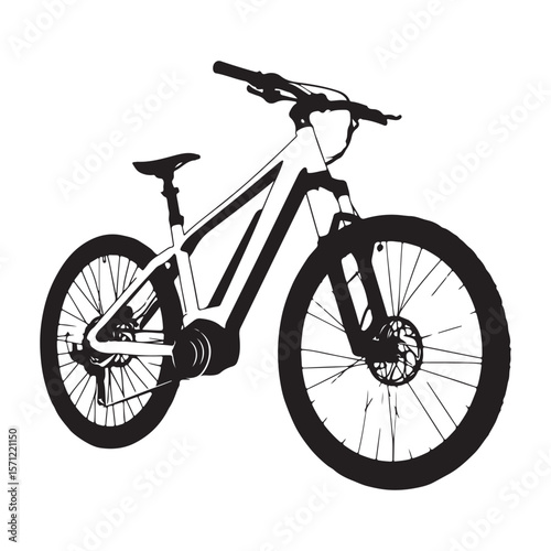 Bicycle silhouette vector illustration isolated On White Background, Bicycle vector icon, Concept of cycling, Go in for isolated bicycle lanes with a white background
