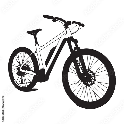 Bicycle silhouette vector illustration isolated On White Background, Bicycle vector icon, Concept of cycling, Go in for isolated bicycle lanes with a white background