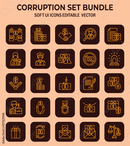 Intricate vector graphics depicting societal malfeasance and ethical compromise with symbols showcasing complex modern