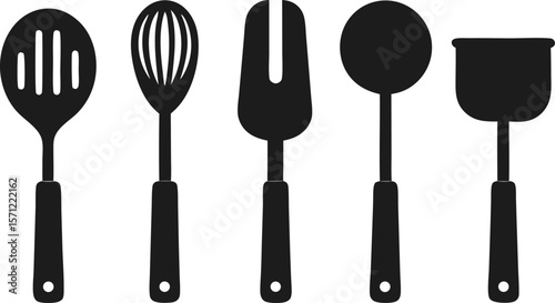 Kitchen Tool Silhouette Vector Set – 6 Cooking Utensils