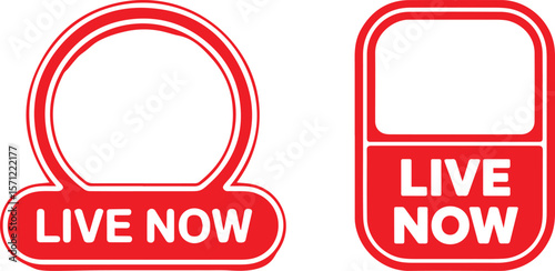 Live Streaming Badge Icon Set vector