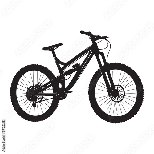 Bicycle silhouette vector illustration isolated On White Background, Bicycle vector icon, Concept of cycling, Go in for isolated bicycle lanes with a white background