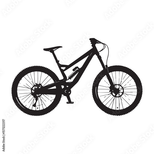 Bicycle silhouette vector illustration isolated On White Background, Bicycle vector icon, Concept of cycling, Go in for isolated bicycle lanes with a white background