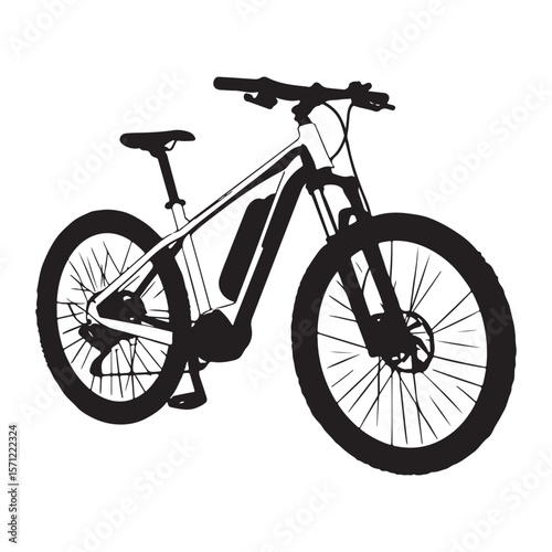 Bicycle silhouette vector illustration isolated On White Background, Bicycle vector icon, Concept of cycling, Go in for isolated bicycle lanes with a white background