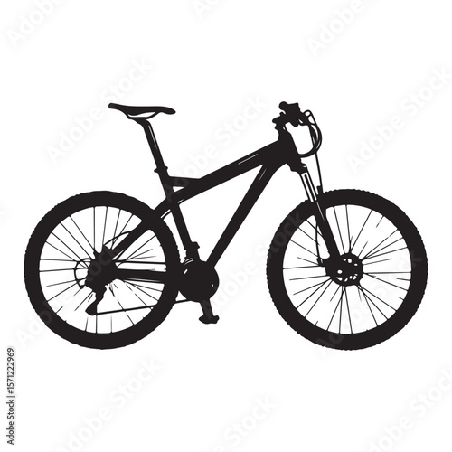 Bicycle silhouette vector illustration isolated On White Background, Bicycle vector icon, Concept of cycling, Go in for isolated bicycle lanes with a white background