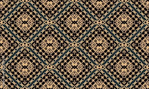 Navajo tribal vector seamless pattern. Native American ornament. Ethnic South Western decor style. Boho geometric ornament. Vector seamless pattern. Mexican blanket, rug. Woven carpet illustration