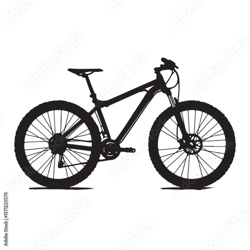 Bicycle silhouette vector illustration isolated On White Background, Bicycle vector icon, Concept of cycling, Go in for isolated bicycle lanes with a white background