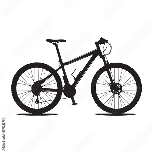 Bicycle silhouette vector illustration isolated On White Background, Bicycle vector icon, Concept of cycling, Go in for isolated bicycle lanes with a white background