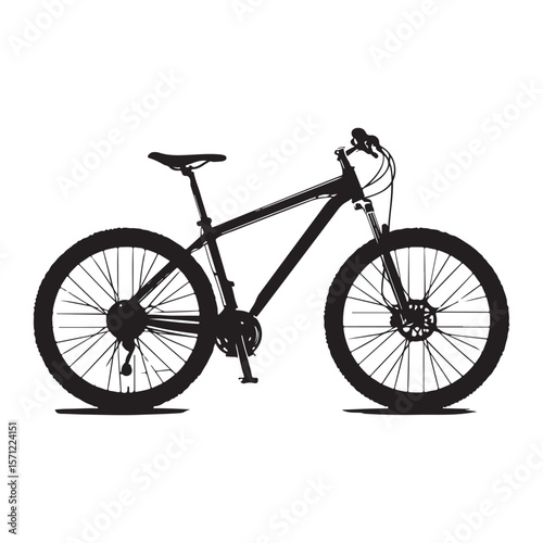 Bicycle silhouette vector illustration isolated On White Background, Bicycle vector icon, Concept of cycling, Go in for isolated bicycle lanes with a white background