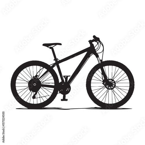 Bicycle silhouette vector illustration isolated On White Background, Bicycle vector icon, Concept of cycling, Go in for isolated bicycle lanes with a white background