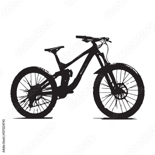 Bicycle silhouette vector illustration isolated On White Background, Bicycle vector icon, Concept of cycling, Go in for isolated bicycle lanes with a white background