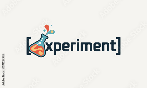 Colorful Experiment Logo with Spilling Liquid