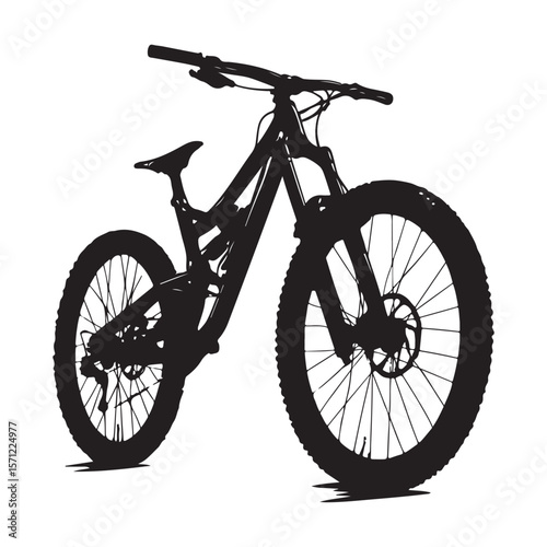 Bicycle silhouette vector illustration isolated On White Background, Bicycle vector icon, Concept of cycling, Go in for isolated bicycle lanes with a white background