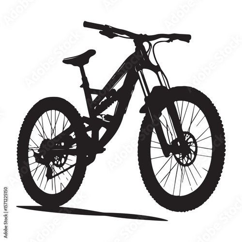 Bicycle silhouette vector illustration isolated On White Background, Bicycle vector icon, Concept of cycling, Go in for isolated bicycle lanes with a white background
