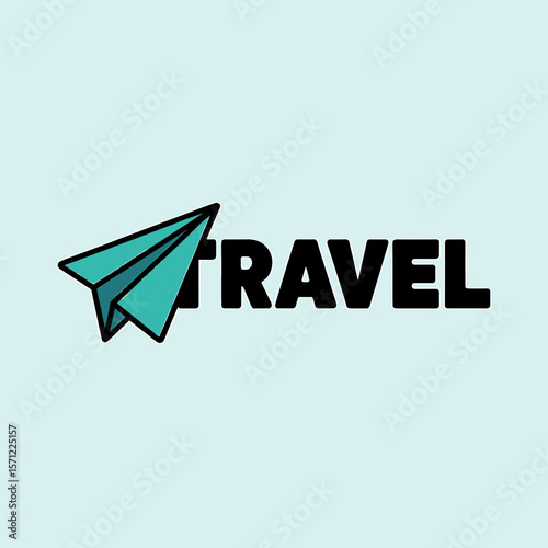 Colorful Paper Airplane Graphic for Travel