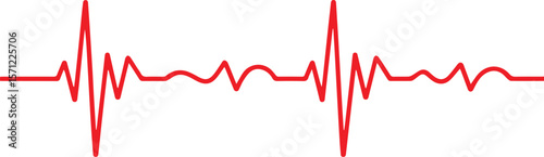 Red Heartbeat Pulse Line Vector ECG Illustration vector