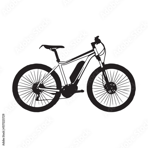 Bicycle silhouette vector illustration isolated On White Background, Bicycle vector icon, Concept of cycling, Go in for isolated bicycle lanes with a white background