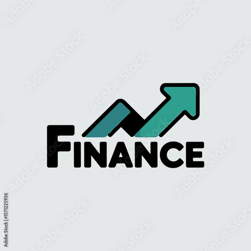 Modern Finance Logo with Growth Arrow