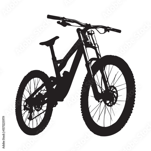 Bicycle silhouette vector illustration isolated On White Background, Bicycle vector icon, Concept of cycling, Go in for isolated bicycle lanes with a white background