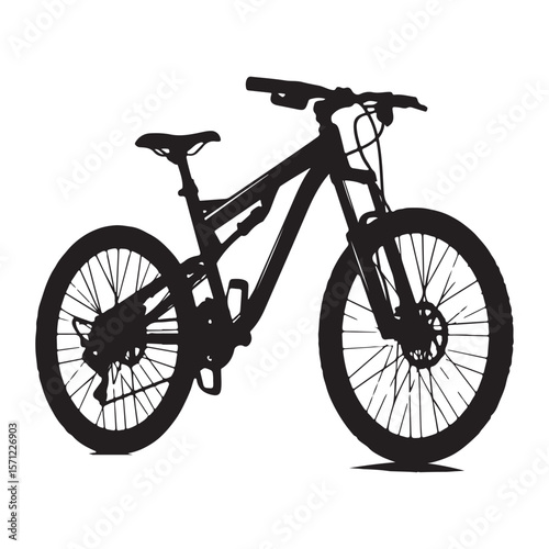 Bicycle silhouette vector illustration isolated On White Background, Bicycle vector icon, Concept of cycling, Go in for isolated bicycle lanes with a white background