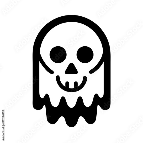 Cute, Sad Ghost Illustration Perfect for Halloween Designs . A simple, cartoonish illustration of a sad ghost. 