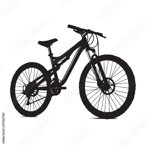 Bicycle silhouette vector illustration isolated On White Background, Bicycle vector icon, Concept of cycling, Go in for isolated bicycle lanes with a white background