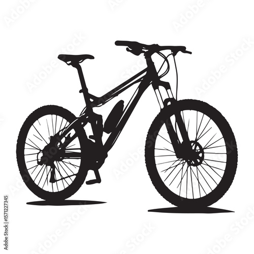 Bicycle silhouette vector illustration isolated On White Background, Bicycle vector icon, Concept of cycling, Go in for isolated bicycle lanes with a white background