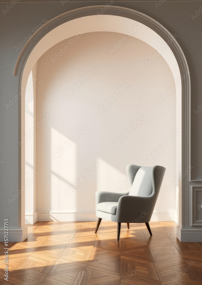 Fototapeta premium Room with an armchair Empty room interior design architecture blank design room