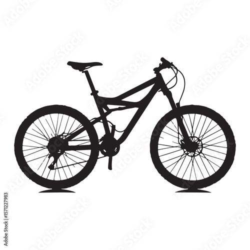 Bicycle silhouette vector illustration isolated On White Background, Bicycle vector icon, Concept of cycling, Go in for isolated bicycle lanes with a white background