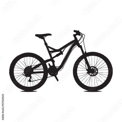 Bicycle silhouette vector illustration isolated On White Background, Bicycle vector icon, Concept of cycling, Go in for isolated bicycle lanes with a white background