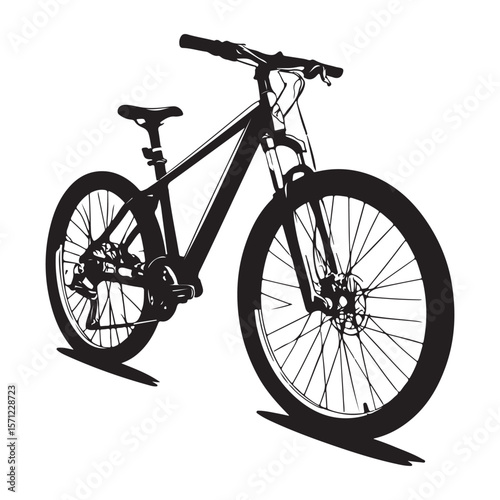 Bicycle silhouette vector illustration isolated On White Background, Bicycle vector icon, Concept of cycling, Go in for isolated bicycle lanes with a white background